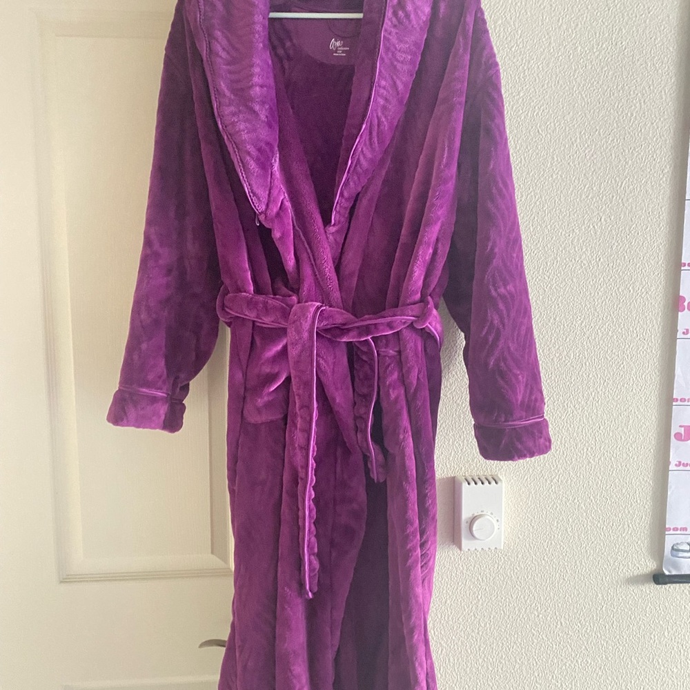 Royal Purple Soft Robe with Sash and Deep Pockets